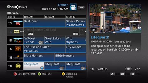 shaw direct satellite channel guide